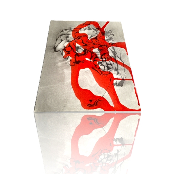 Original Mixed Media Suminagashi Abstract Watercolor Painting, 11x14 - Picture 2 of 5